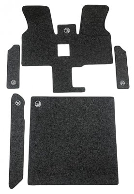 VW T4 Single Passenger Seat Complete Logo Mat Set